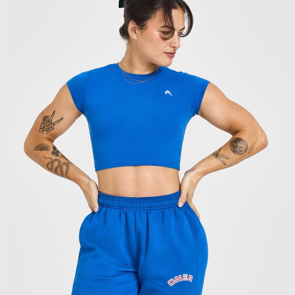 ONER ACTIVE Cotton Icon Baby Tee in Oasis Blue
